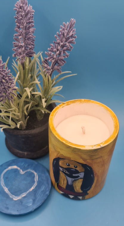 Paws of Patriotism: Ukrainian Flag Dog Candle